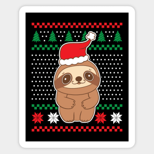 Ugly Christmas Sweaters Cute Sloth Sticker